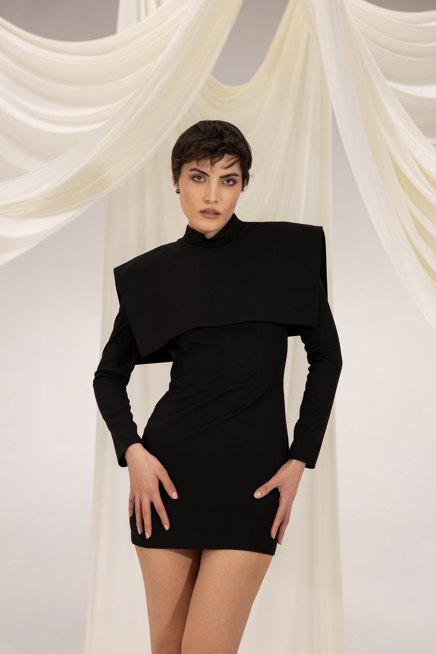 ROMAN BLACK MINI DRESS