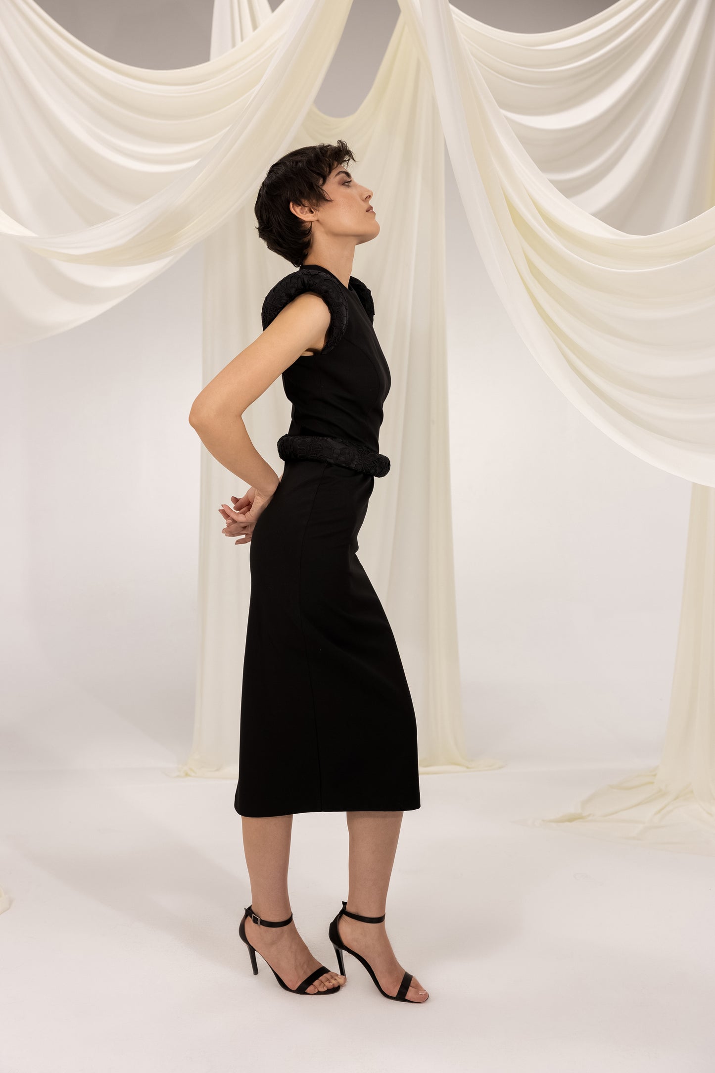 MARIA BLACK MIDI DRESS