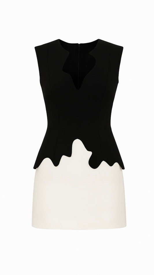 AMELIA BLACK & WHITE MINI DRESS
