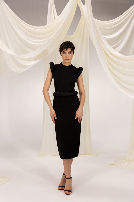 MARIA BLACK MIDI DRESS