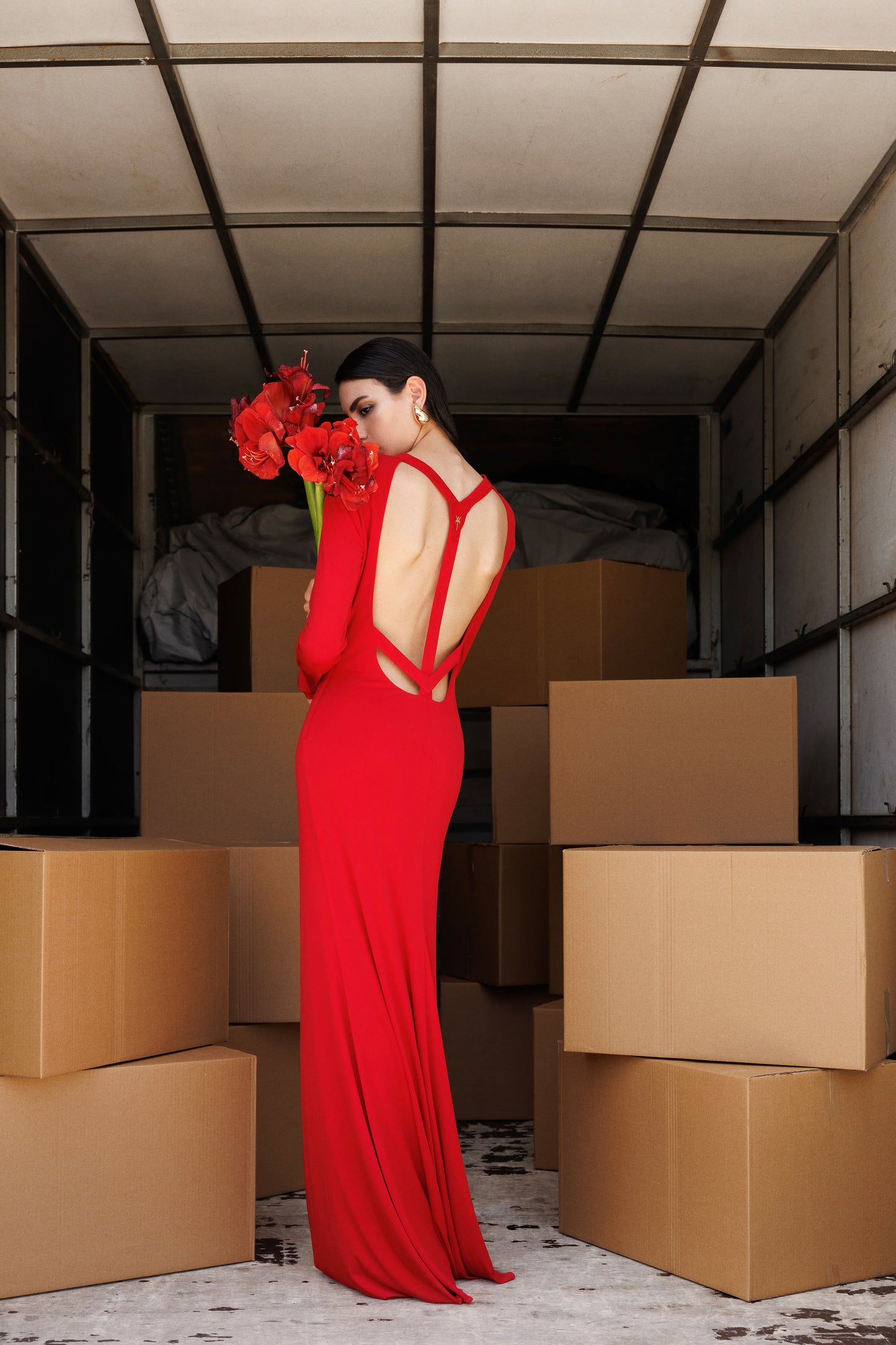 BELLATRIX RED MAXI DRESS