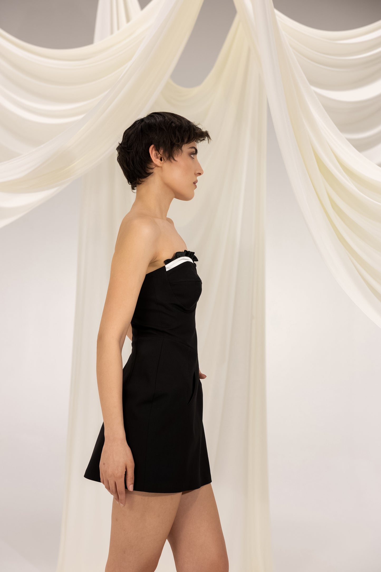 SERAPHINA BLACK & WHITE MINI DRESS