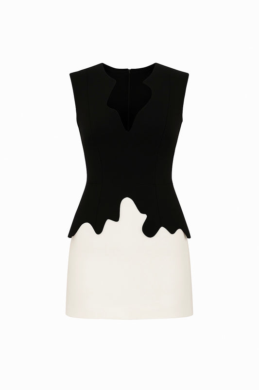 AMELIA BLACK & WHITE MINI DRESS