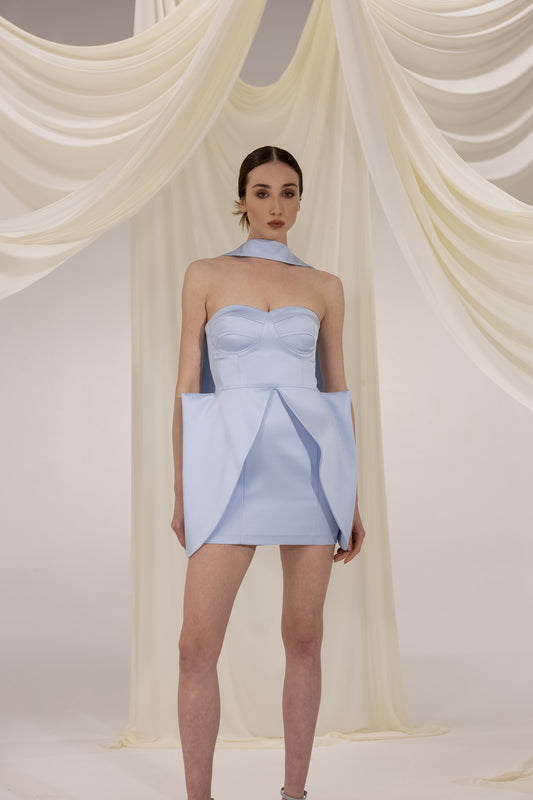 LAVINIA BABY BLUE MINI DRESS