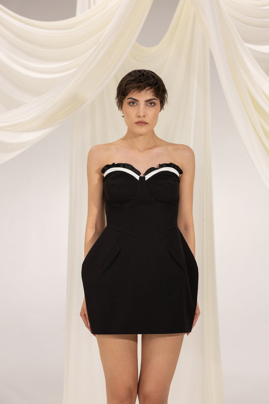 SERAPHINA BLACK & WHITE MINI DRESS
