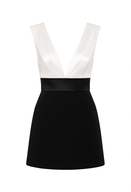 AMORE BLACK & WHITE MINI DRESS